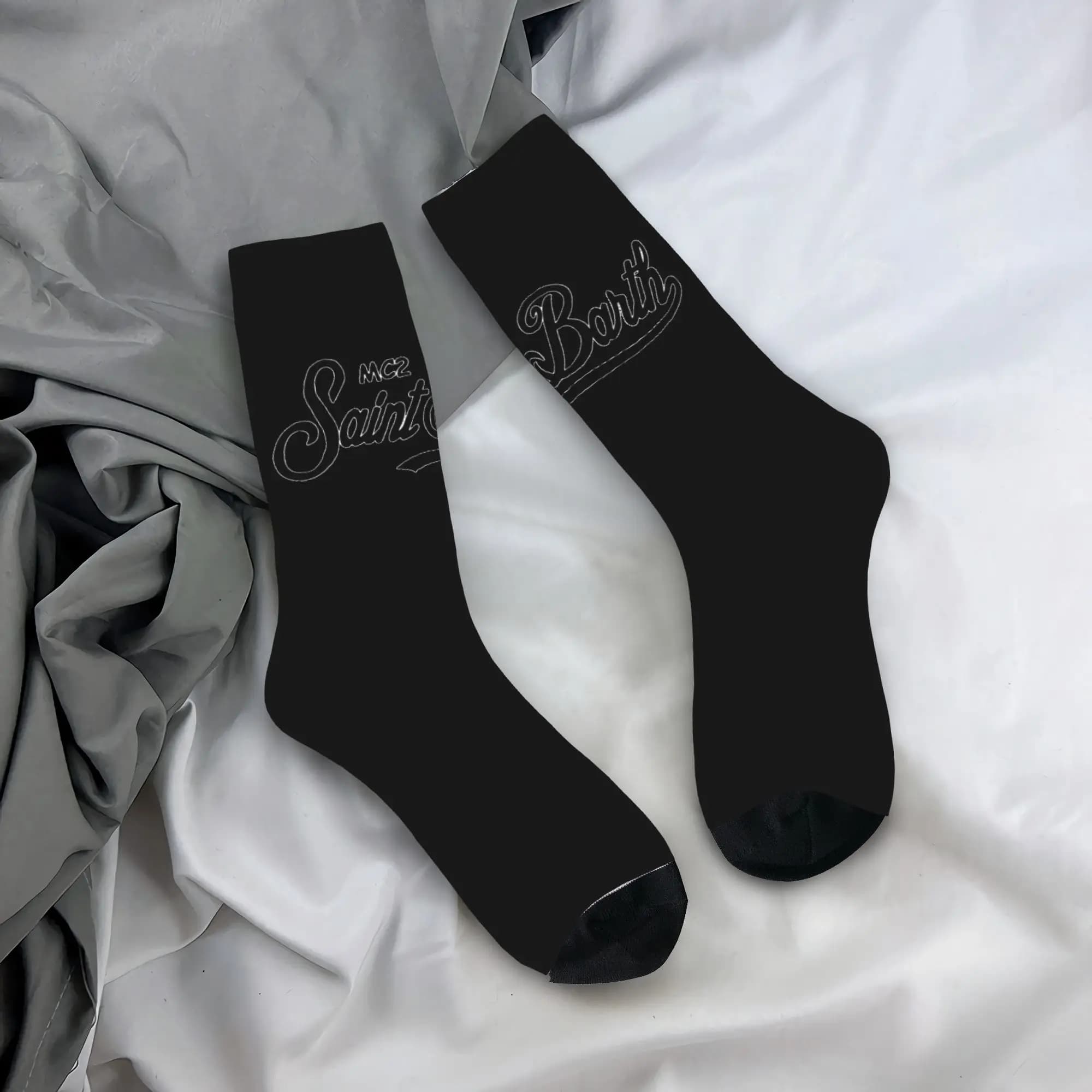 Custom socks with original print d48f8f9a-3d95-4d96-9d76-0a01b6f81234 for women and men, elasticized, summer, autumn, winter, model crew.
