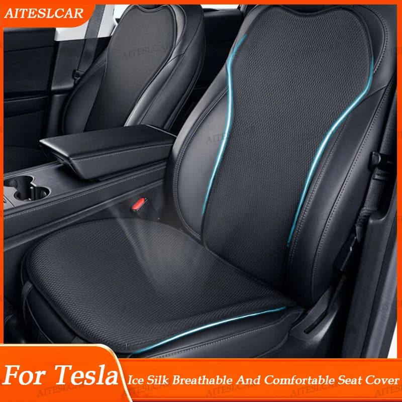 Ice Silk Mats for Tesla Model Y Juniper 2025, Self Seat Bearing for All Seasons, Back Seat Protection, Accessories