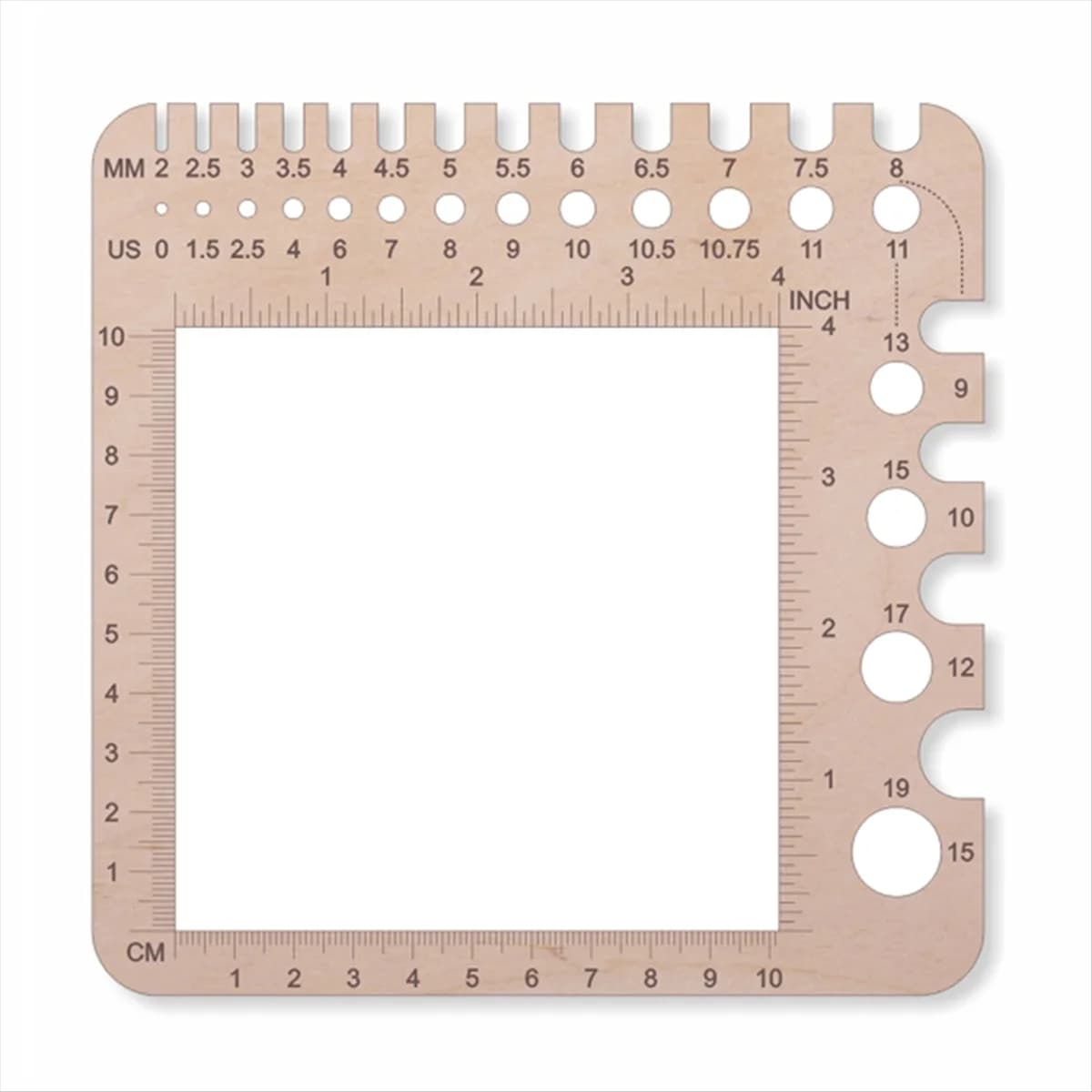 AU35 Calibro per ago da maglia Calibro per maglieria Righello Ganci per uncinetto Righello per filati e campioni (calibro/righello universale A