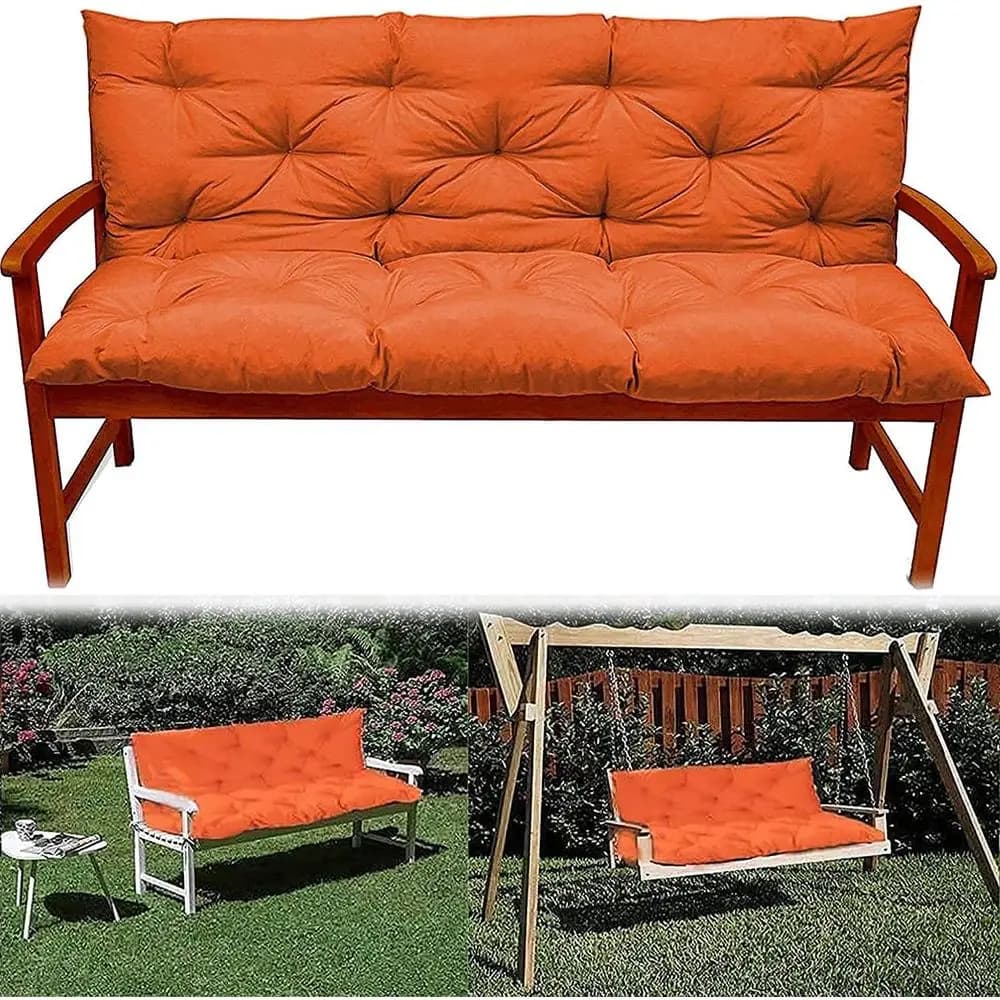 Outdoor/indoor bench cushion with 2-3 seats, back cushions for garden rocking chair, thick and comfortable upholstery for patio furniture