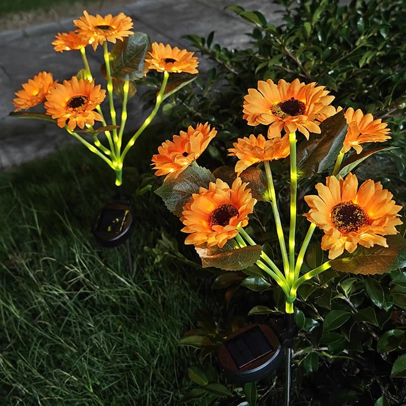 6 Head Sunflower Lights Solar Lawn Lights Lamps For Yard Waterproof Outdoor Pathway Lights Christmas Lawn Backyard Decor 604