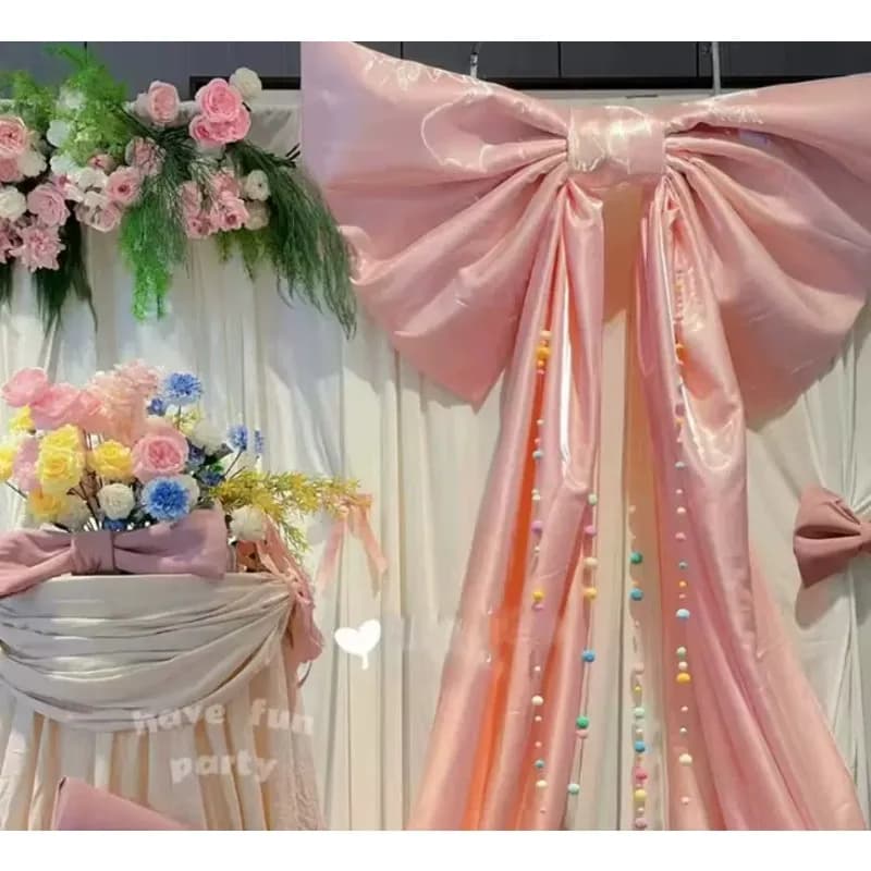 1pc Big Ready-made Velvet Bow Wedding Bedroom Layout Decor Valentine Mall Window Spring Festival Party Background Decoration