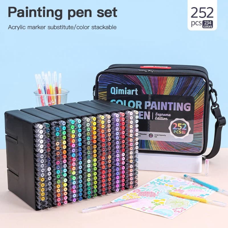 Set di Penne Gel Multicolore Languo 234 Colori/252 Pezzi, 0.6mm, Colori Morandi per Scrittura, Disegno e Pittura