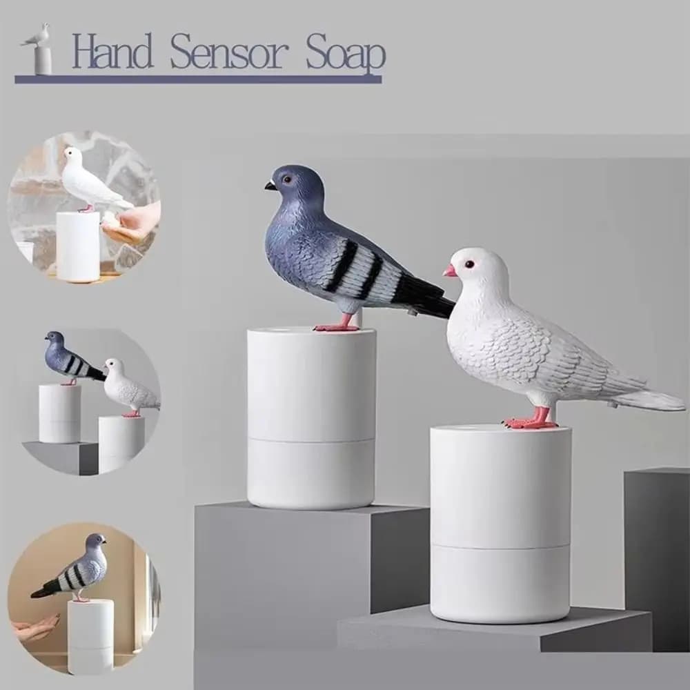 Pigeon Shape Foam Soap Dispenser Creative Blue Bird Refillable Automatic Soap Dispenser Hygienic Foam ABS Material