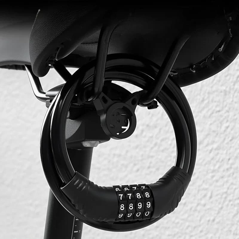 Lucchetto antifurto per cavo per bicicletta con 4 codici digitali Serrature di sicurezza in acciaio inossidabile Lucchetto con codice combinato portatile