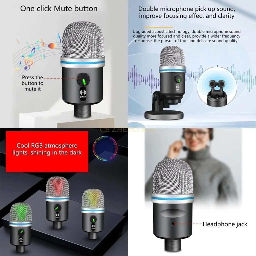 professional gaming microphone with USB stereo lossless E56B JY-U15 condenser microphone