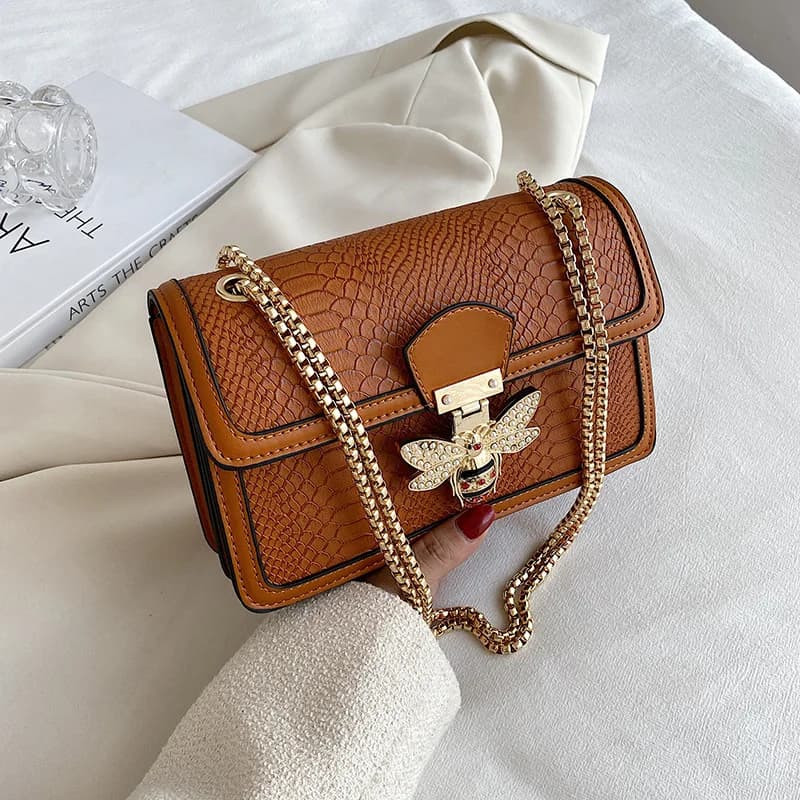 Borse di lusso per donna Borse a tracolla Bee Lock Tote Borse con patta casual Borsa in pelle con stampa coccodrillo Borsa a tracolla da donna Ba