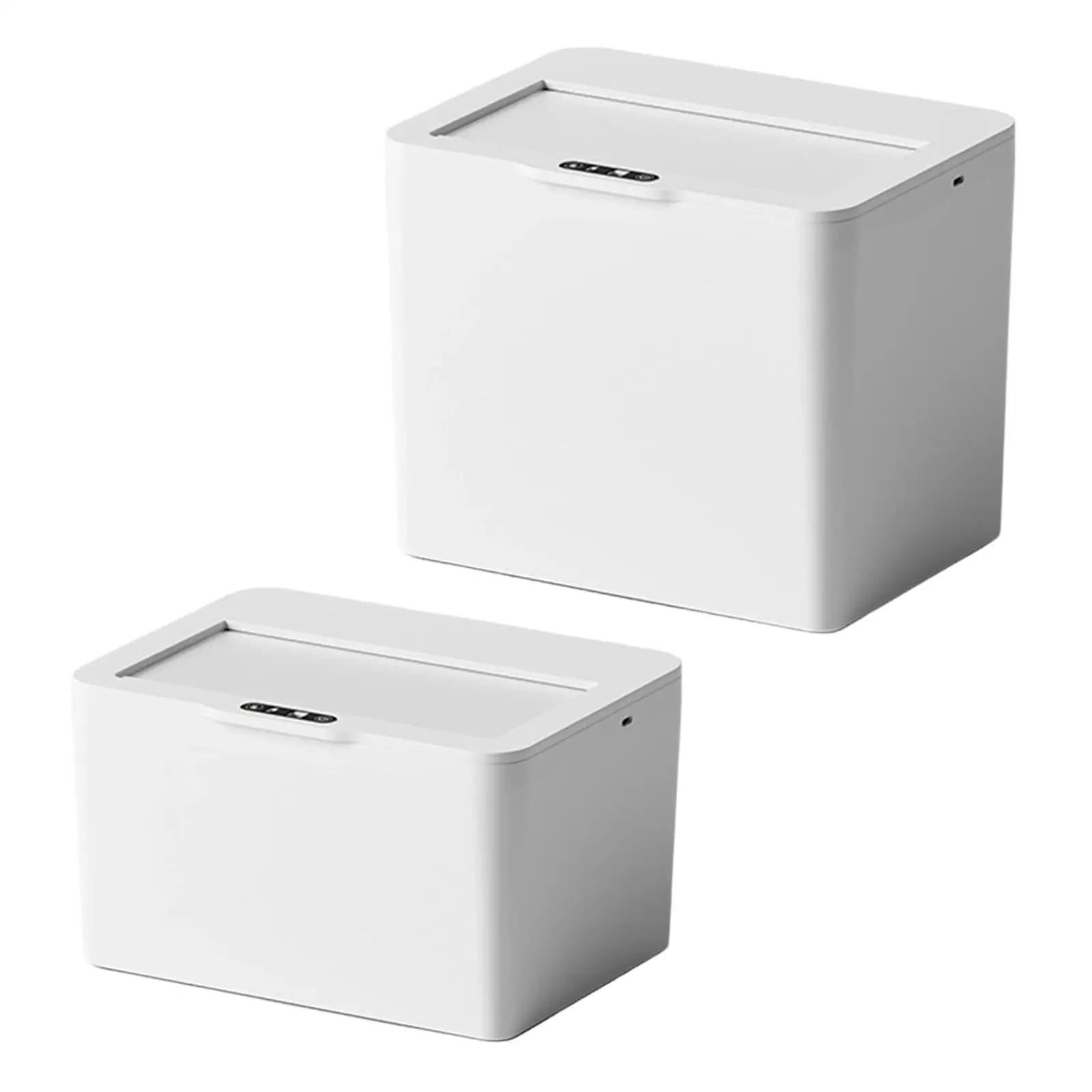 Bidone della spazzatura automatico touchless con coperchio rimovibile Pratico pattumiera con sensore in plastica per bagno, camera da letto, cucina, desktop
