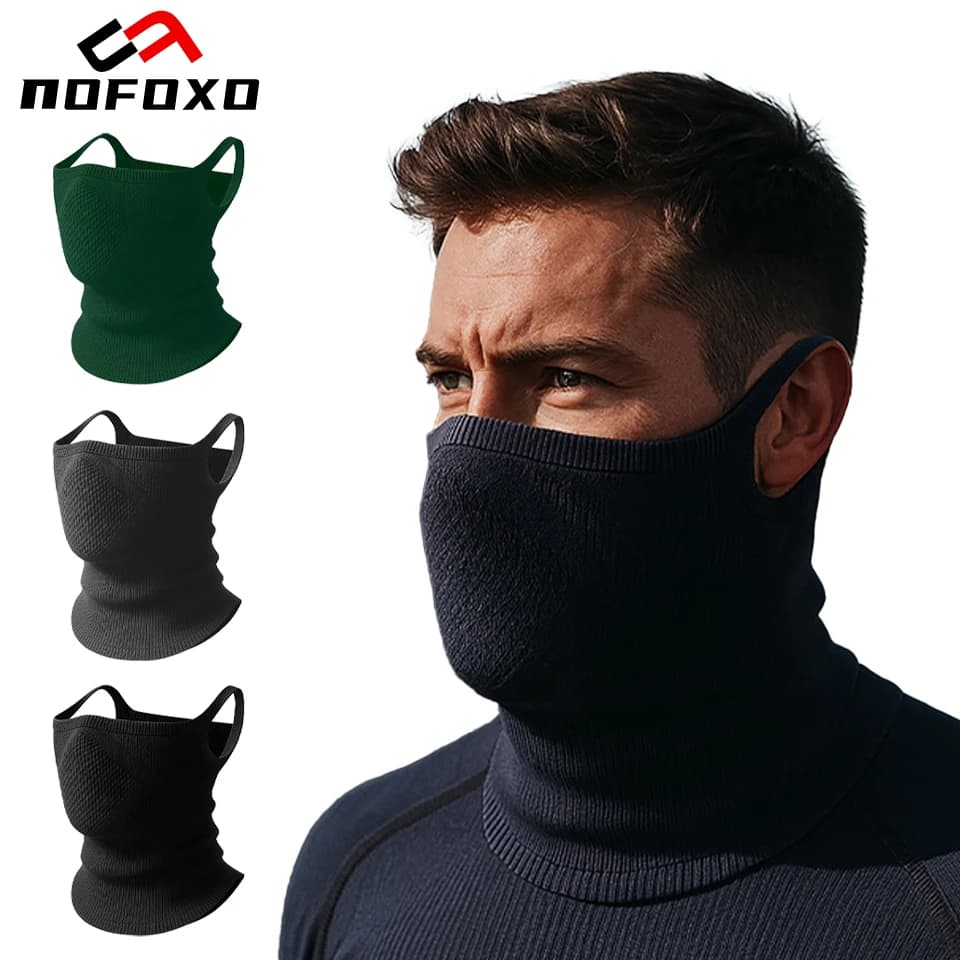 NOFOXO Sciarpa di protezione per il collo invernale antivento Sport Bandana Ciclismo Copri viso per bici Ghetta per il collo da campeggio traspirante