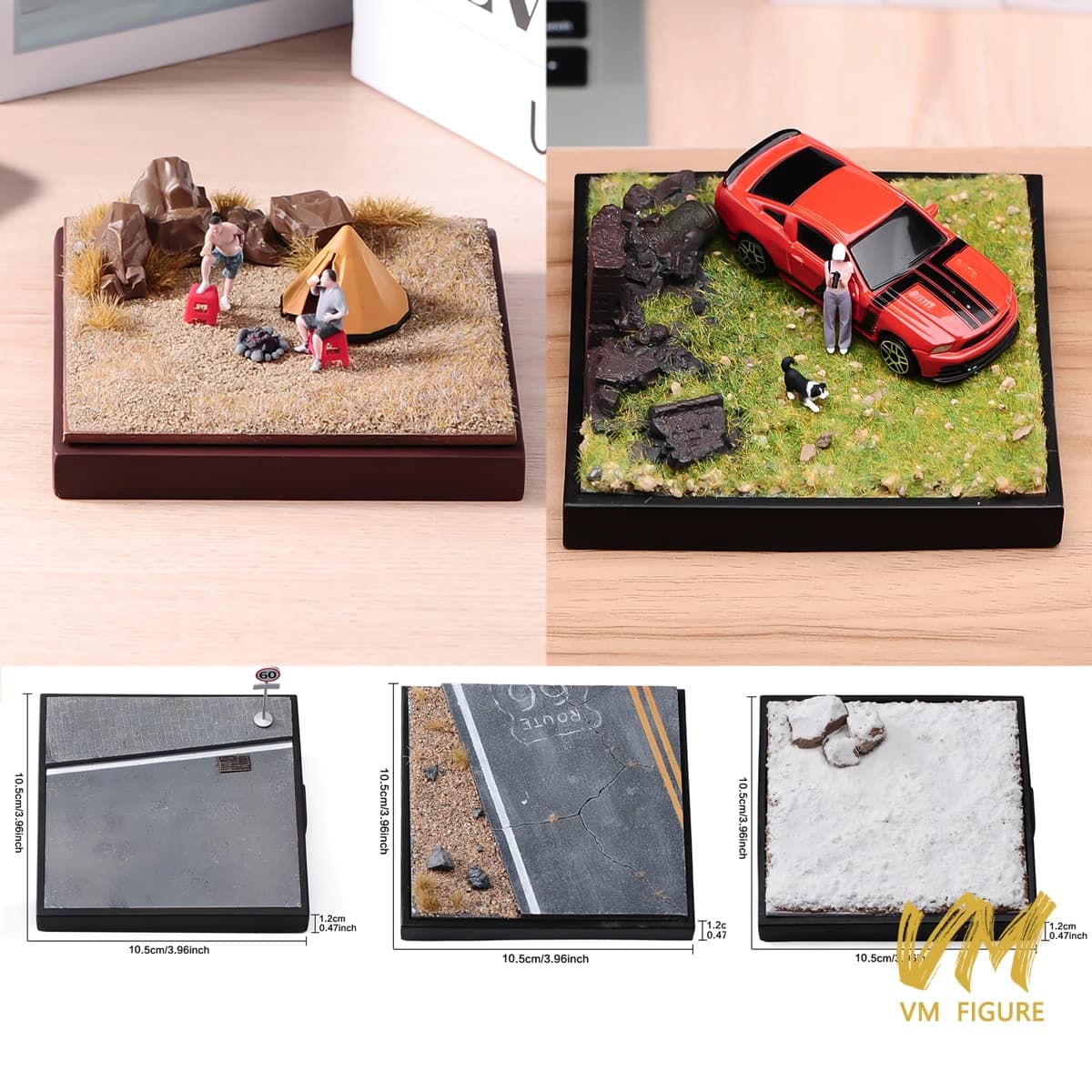 Base per Modellini in Miniatura, Sfondo per Scenari, Base per Bambole, Strada in Erba Artificiale, Accessorio per Microfotografia, Decorazione per Modellini di Auto Giocattolo