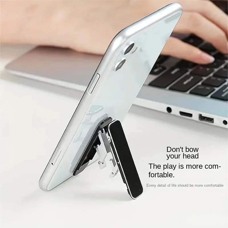 Mini supporto per telefono posteriore Staffa adesiva invisibile Cavalletto Supporto pieghevole portatile leggero