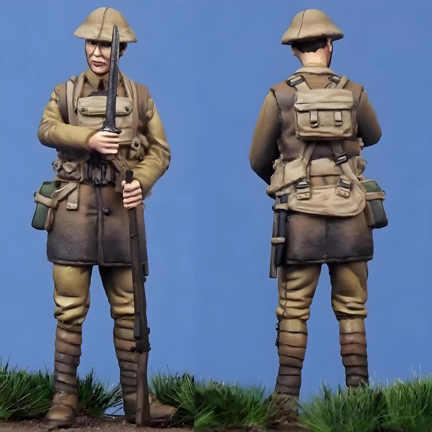 Kit modello figura storica in resina 1/35 - Kit garage soldato teatro europeo, stampo bianco smontato con uniforme vintage, Colle