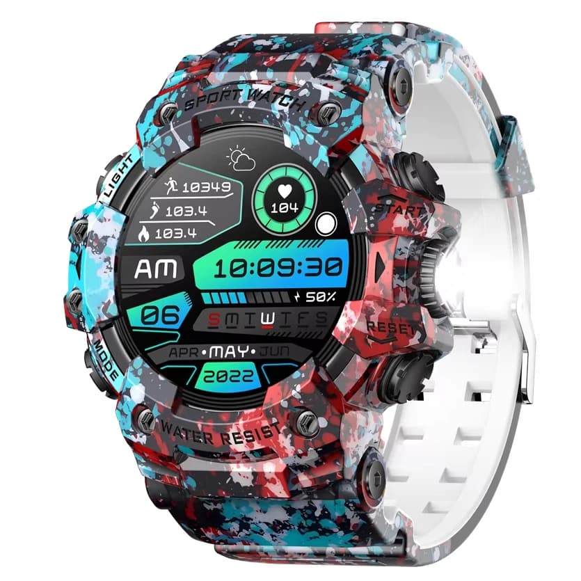 Smart Watch Impermeabile Uomo Sport Bussola Torcia a LED Smartwatch Frequenza cardiaca Salute Monitor del sonno Chiamata Bluetooth Orologio SOS LC21
