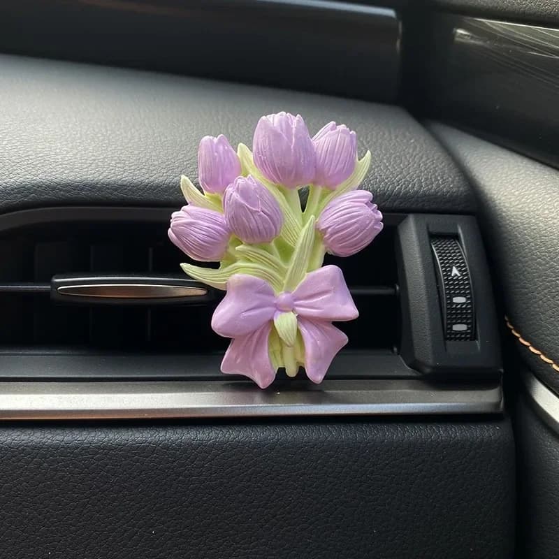 Per Tulipano Ortensia Auto Aromaterapia Premium Sense Air Vent Fiore Diffusore Pietra Interni Auto Gioielli Auto Ornamento