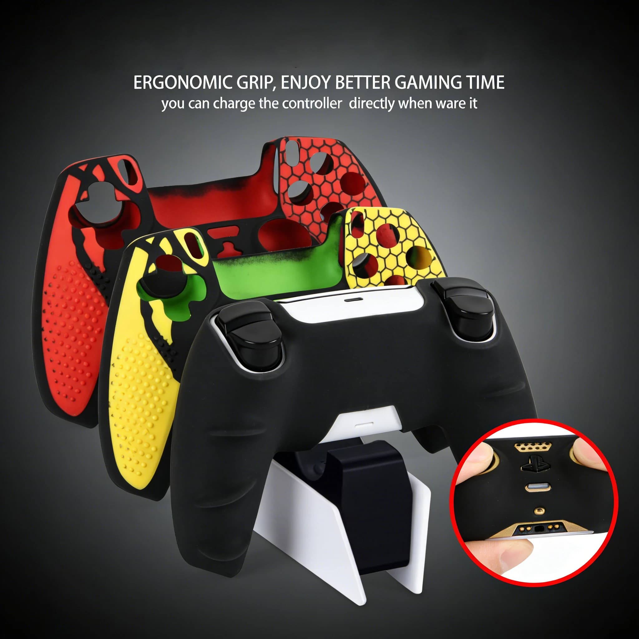 Custodia Protettiva Morbida in Silicone per Controller PS5 - Cover per Gamepad Playstation 5 - Accessori per Giochi