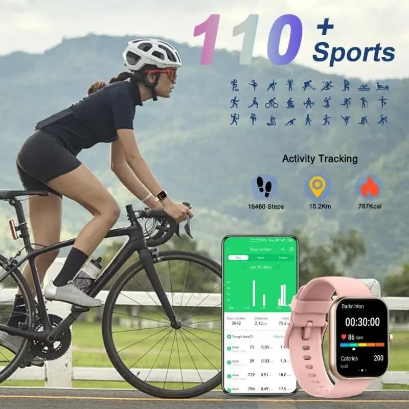 M5TD Leggero schermo tattile a colori da 1,96 pollici Smartwatch Orologio fitness Cavo ricarica magnetico incluso