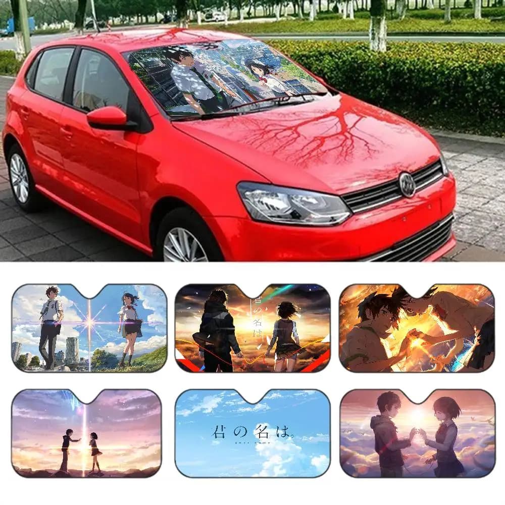Parasole per Auto con Scritta 'Y-Your N-Name', Divertente Protezione Solare Pieghevole per Parabrezza con Animali