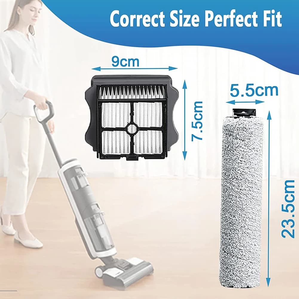 Parti di ricambio A88M, rulli spazzola e filtri compatibili con Tineco IFloor3, Tineco Floor One S3, aspirapolvere per superfici bagnate e asciutte