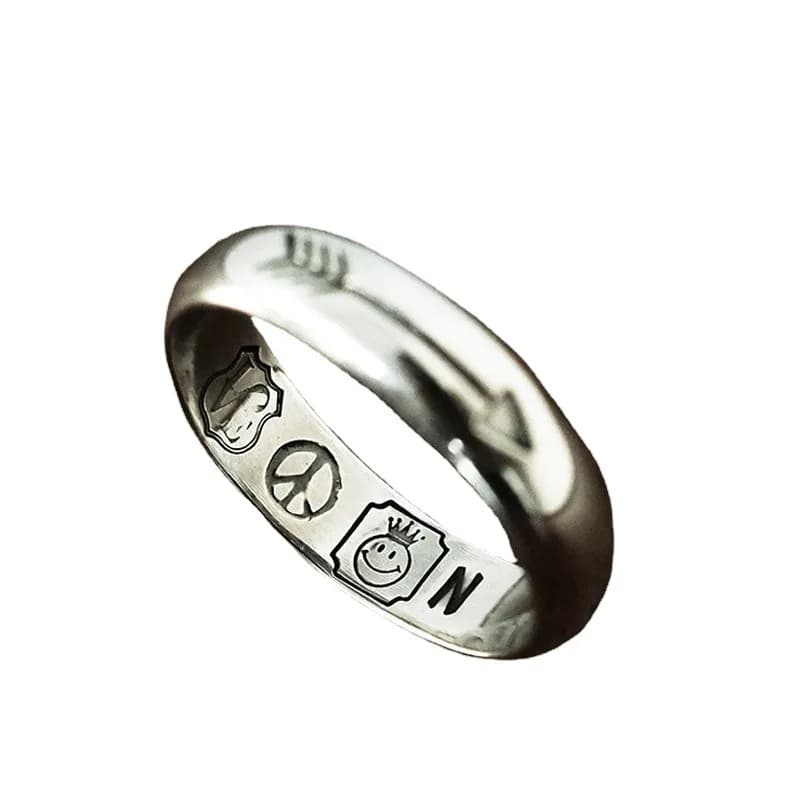 Buyee Set di anelli per coppie in argento sterling 925 Elegante modello di freccia Anello aperto per dito per donna Uomo Cerchio di gioielleria raffinata di moda