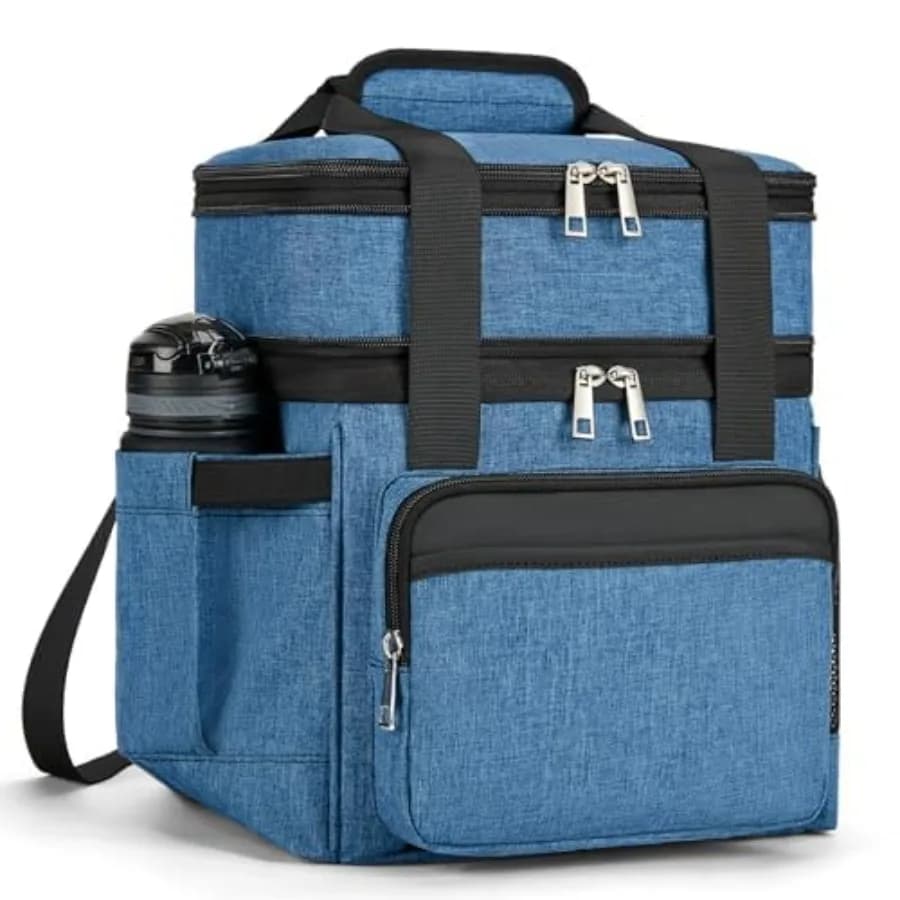 Borsa Termica e Contenitore Pranzo Isolato per Uomo - Borsa Pranzo Riutilizzabile a Doppio Strato per Donna, Borsa Frigo Morbida Espandibile a Prova di Perdite