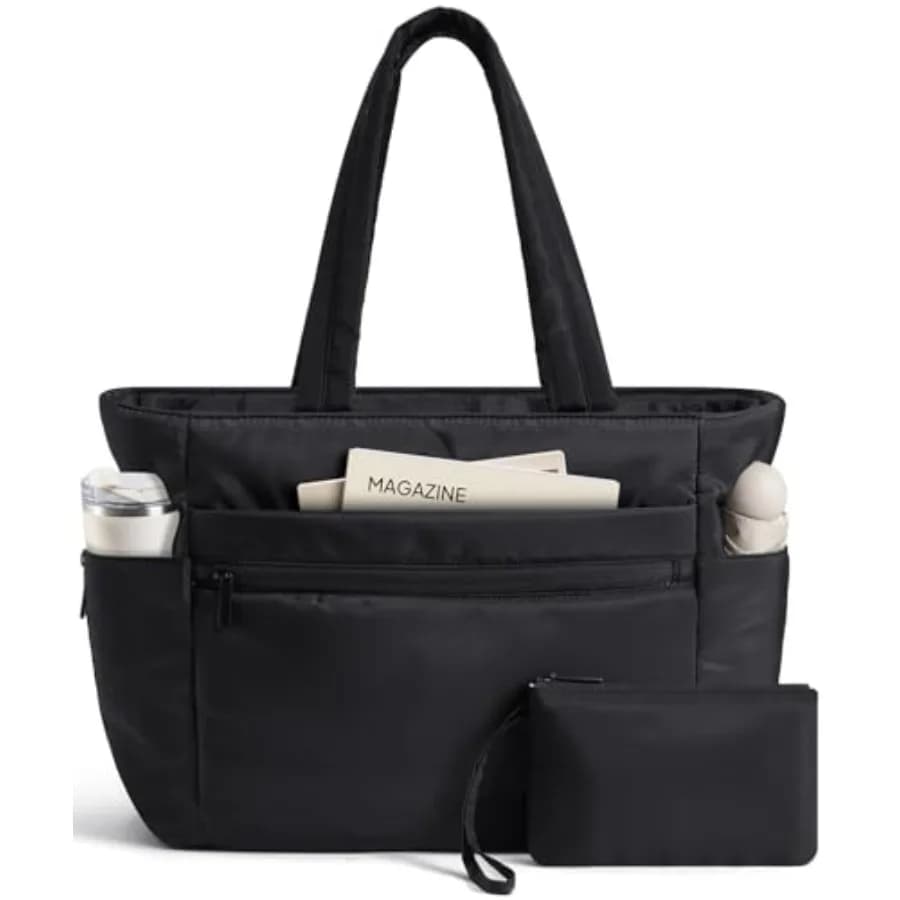 Borsa tote TOPEAST da donna, borsa da viaggio imbottita con scomparto per laptop e portabicchieri, borsa da lavoro per weekend e pernottamenti.