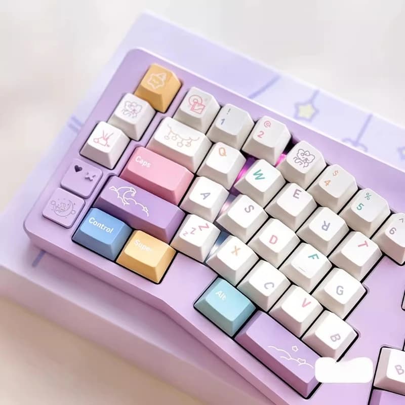 Set di Tasti FBB a Tema Koala Carino, Personalizzati in PBT con Sublimazione, Profilo Cherry per Accessori Tastiera Meccanica