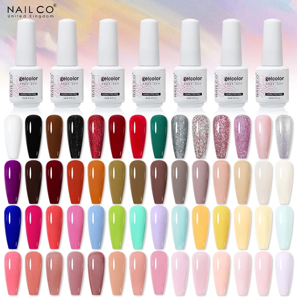 NailCo Smalto Gel per Unghie in Mini Flacone da 8ml, Senza HEMA, Colori Vivaci per Unghie Primaverili, Gel Semipermanente UV LED