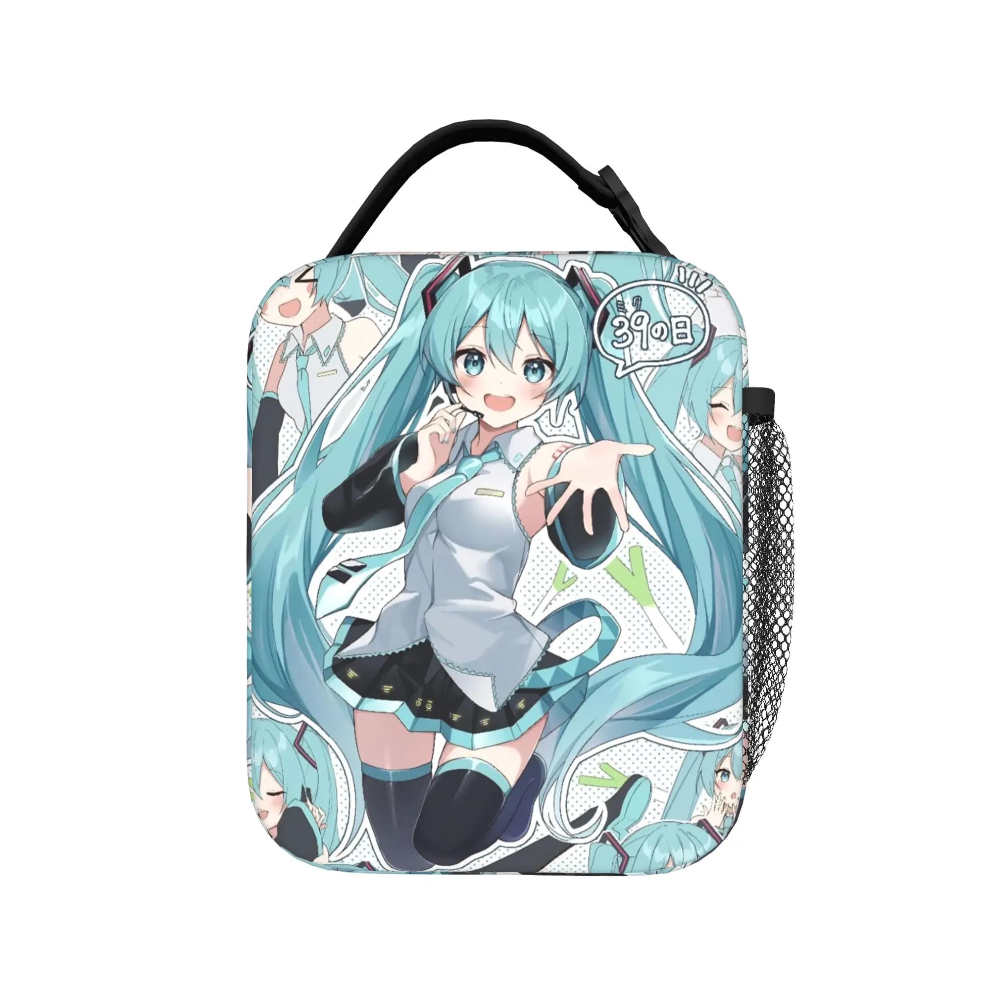 Hatsunes Mikus Vocaloid Anime Thermal Insulated Lunch Bags for Picnic Portable Food Bag Cooler Thermal Food Box