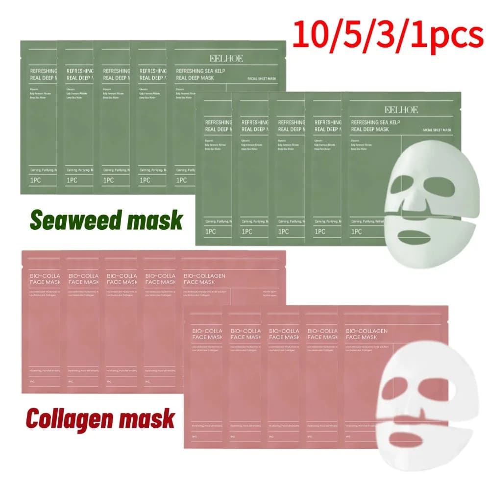 10/5/3/1 pezzi maschera per il viso al collagene idratante lozione idratante per il viso maschera patch lenitiva cura della pelle del viso riparazione rinfrescante