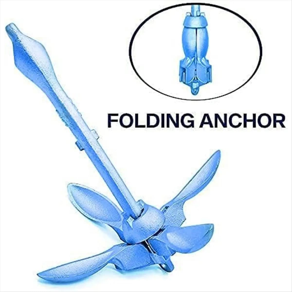HOME USE-A 4 Jaw Grapnel Anchor 3.3lb/1.5kg Fishing Aluminum Folding Anchor for Kayaks Canoe Dinghys Marine Rope with Float