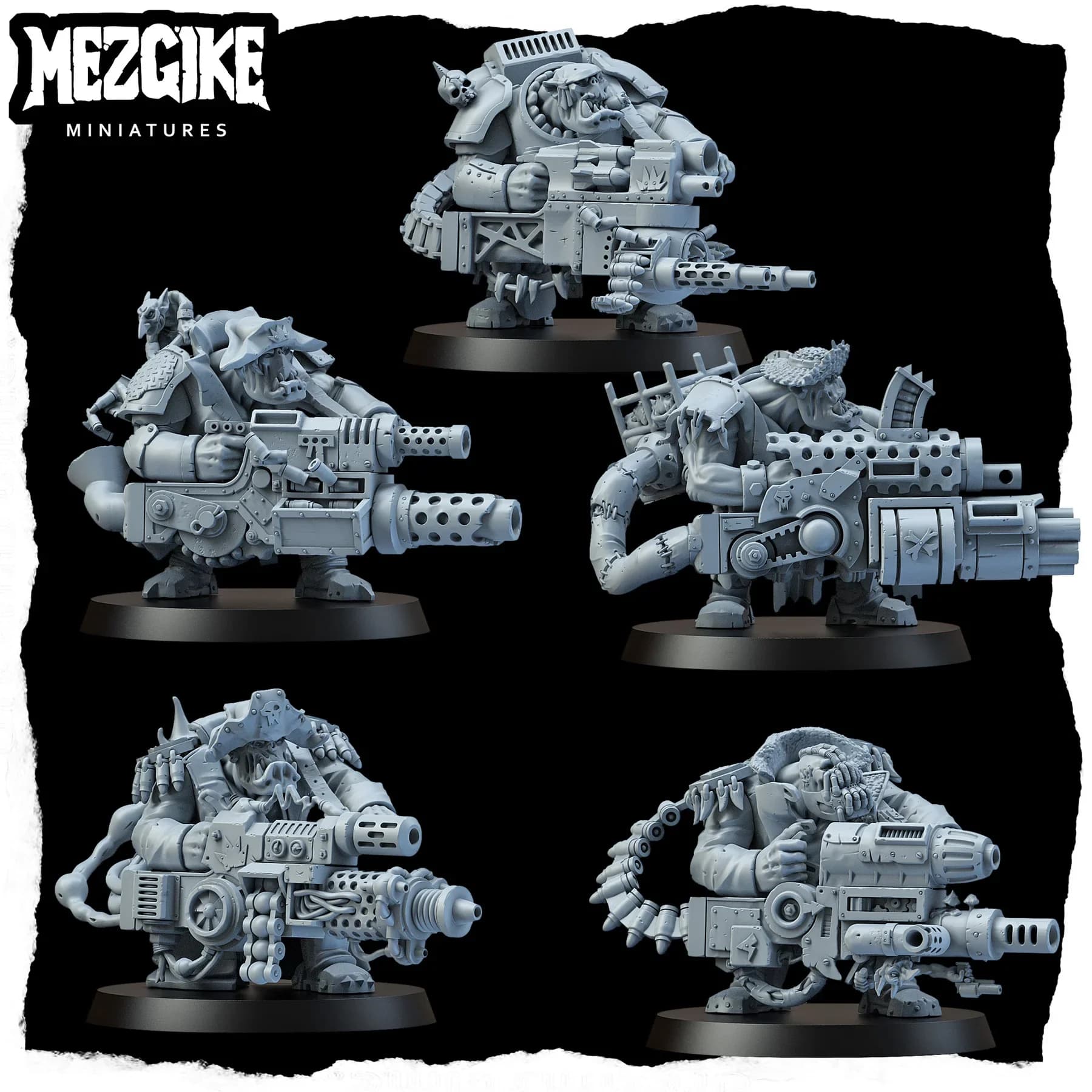Miniatura di Orc Bots Gunners, figura di pelle verde, mob Blitz boyz, modello in resina stampata in 3D HD, gioco di guerra proxy d'azione