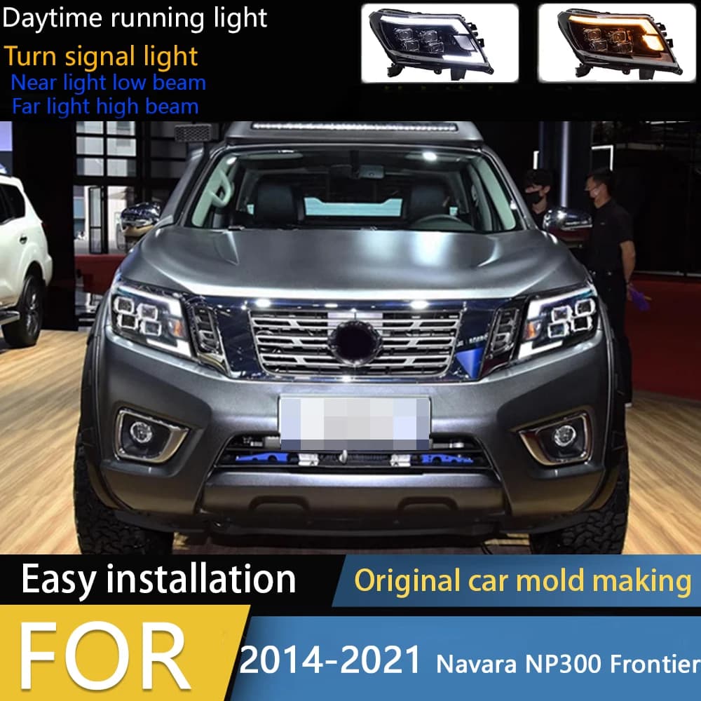 Car Styling Lampada frontale per Navara Fari 2014-2021 NP300 Frontier LED Faro Segnale DRL Proiettore LED Accessori auto