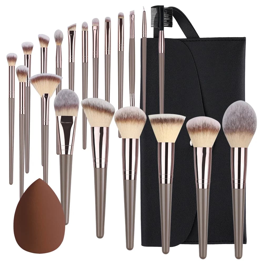 Set di pennelli per trucco da 3-20 pezzi, kit professionale per cosmetici, fard, illuminante, fondotinta, cipria, correttore, ombretto, strumenti per il trucco di bellezza