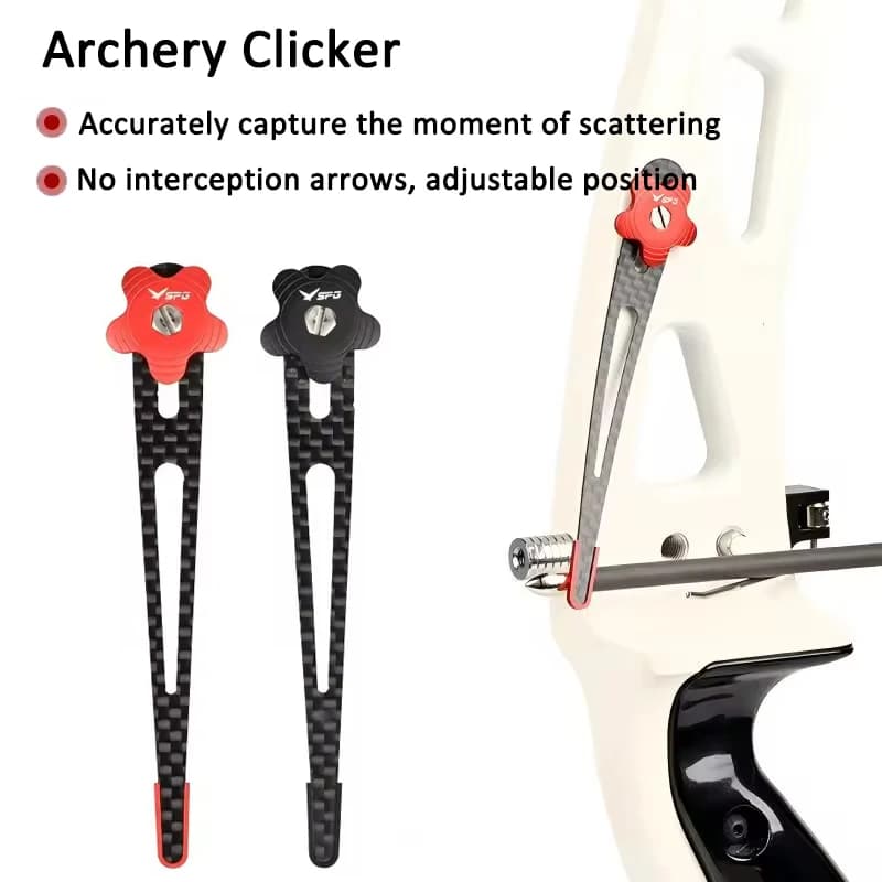 Carbon Fiber Archery Clicker Adjustable Length for Recurve Bow Signal Sound Device Target Shooting Training Accessories