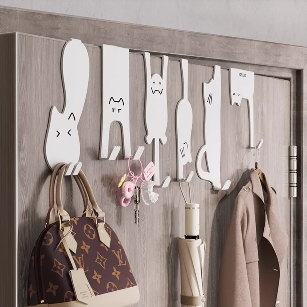 Containers with hook for door without punching Kitchen cabinet holders Kitchen utensils holders Hook for clothes and hats Wall coat hangers