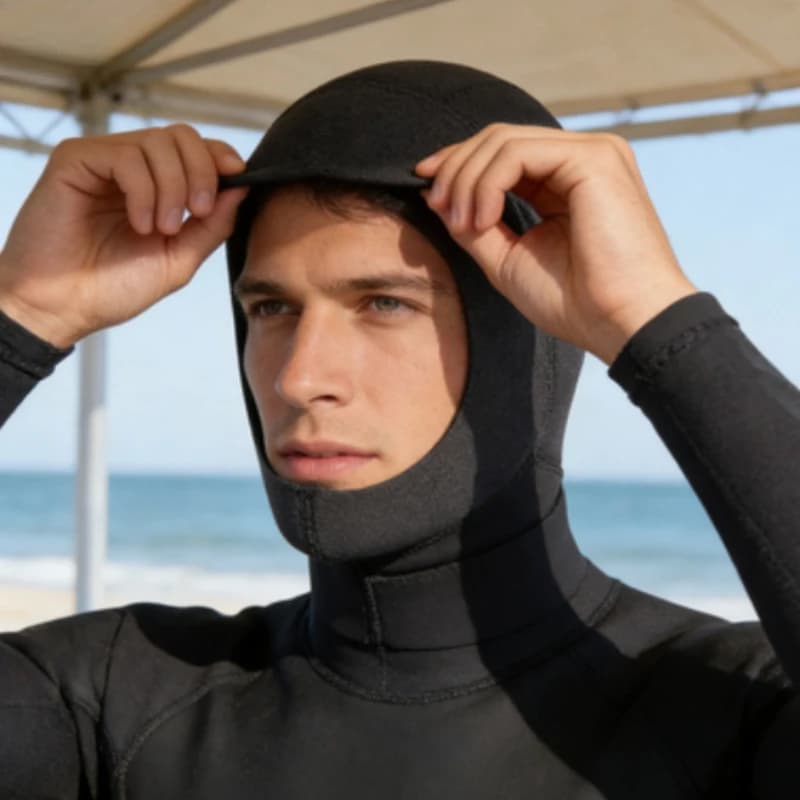 Unisex diving cap, diving hat with sun protection for surfing, snorkeling, scuba diving and boating, thickened thermal headgear