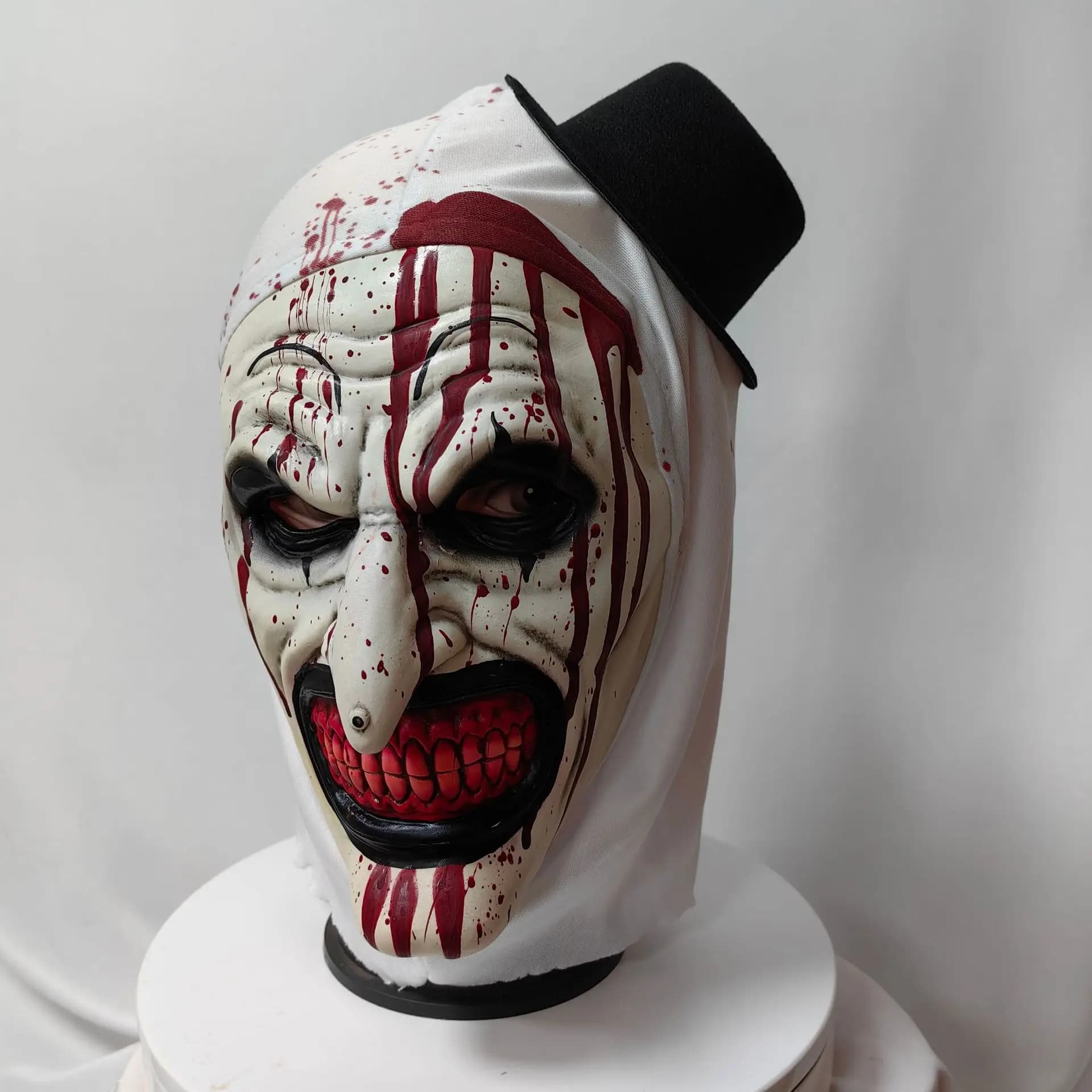Spaventoso Terrifier 3 Maschera Cosplay Halloween Arte Il Pagliaccio Sanguinante Lattice Morbido Puntelli Festa Adulti Terrifier Costume Maschere