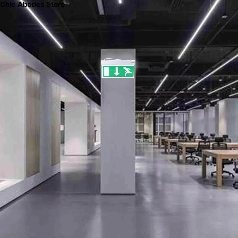 110-240V Commercial LED Emergency Sign Lamp Green Bulb Exit Sign Security Light Safety Left Right Neon Light School