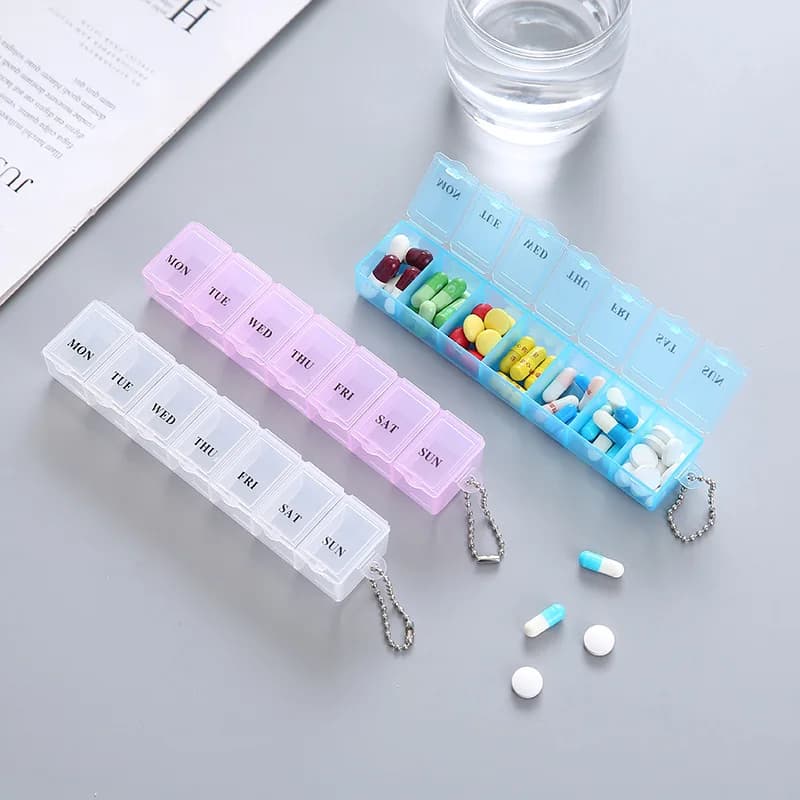 Box for pills from 7 days Weekly Tablet holder Storage container Splitter 3 colors Wallet Organizer