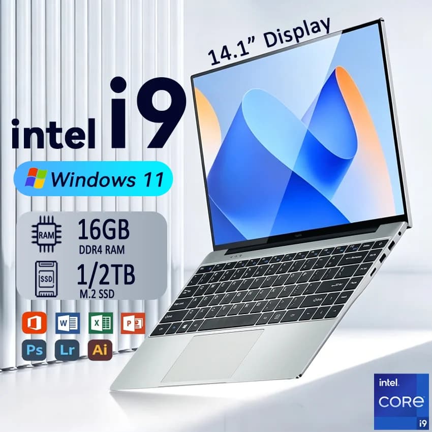 Laptop Windows 11 Pro con processore Intel Core i9 10980HK, 16GB di RAM DDR4, SSD da 1TB, schermo FHD, computer portatile da gaming, 3 anni di garanzia.