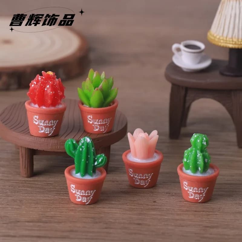 5 pieces of succulent simulation plant in landscape gardening pot micro accessories for landscape decoration ornaments for car desktop