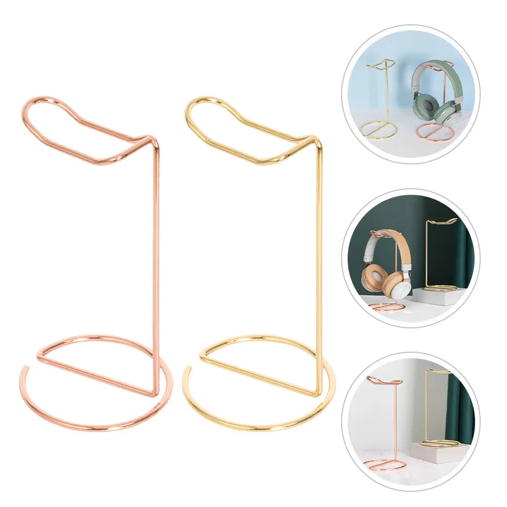 2Pcs Earphone Stand Stainless Steel Headphone Holder Desktop Rack Organizer Suitable for Gaming Headsets Headset Stand