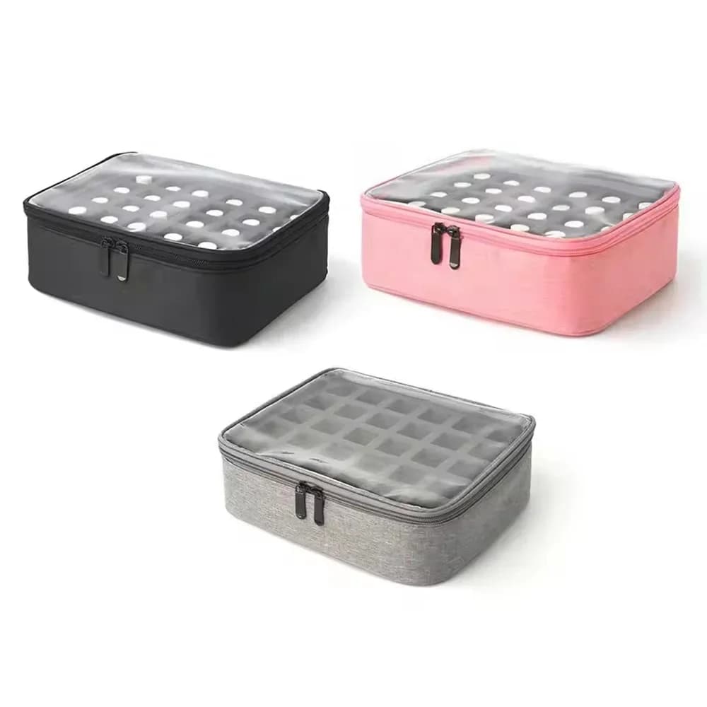 30 Grids Enamel Bag Essential Oil Case Large Portable Cosmetic Bag with Travel Girl Handle