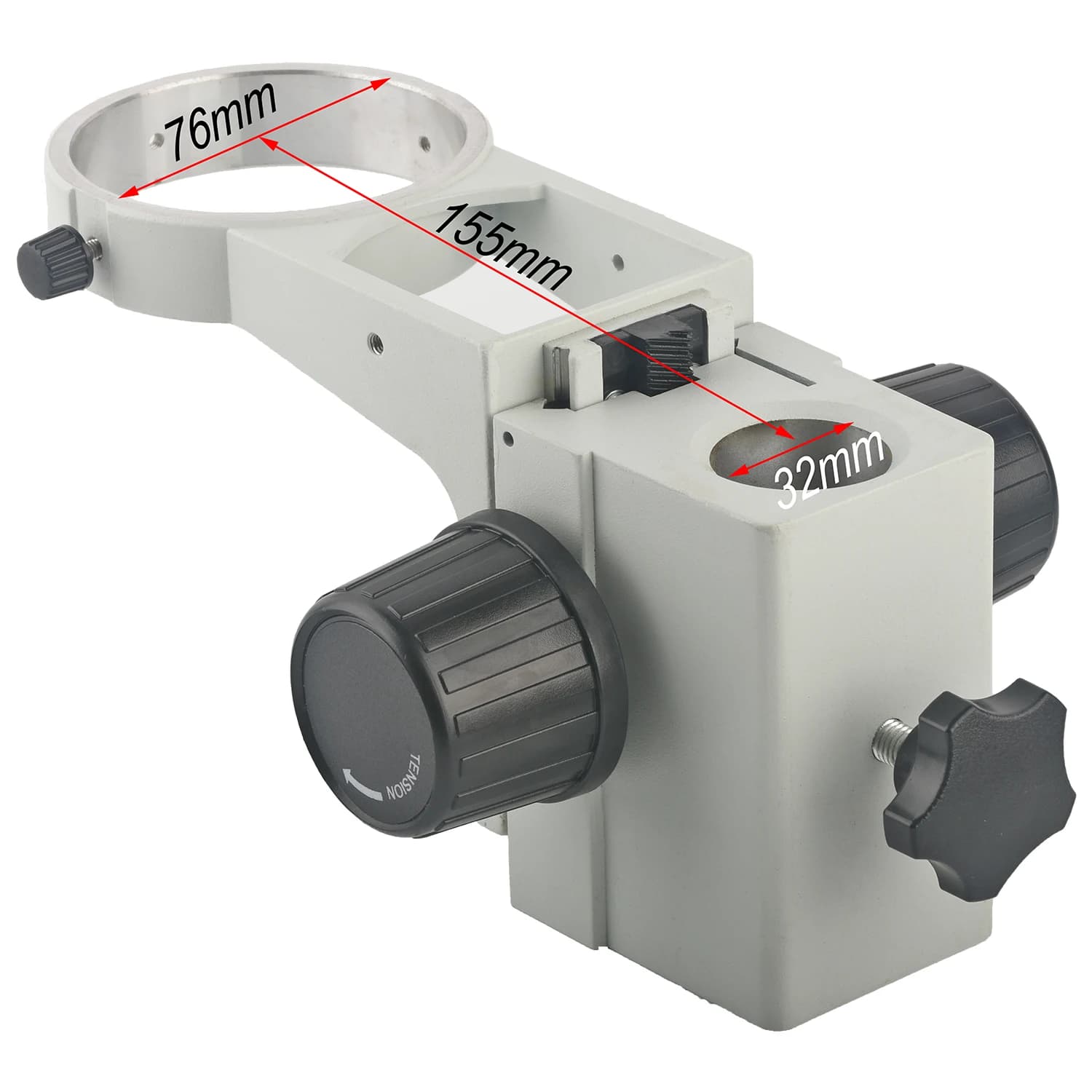 KOPPACE KP-A3-1 Diametro colonna 32mm Staffa di messa a fuoco per microscopio stereo Diametro lente 76mm Rack di messa a fuoco per microscopio