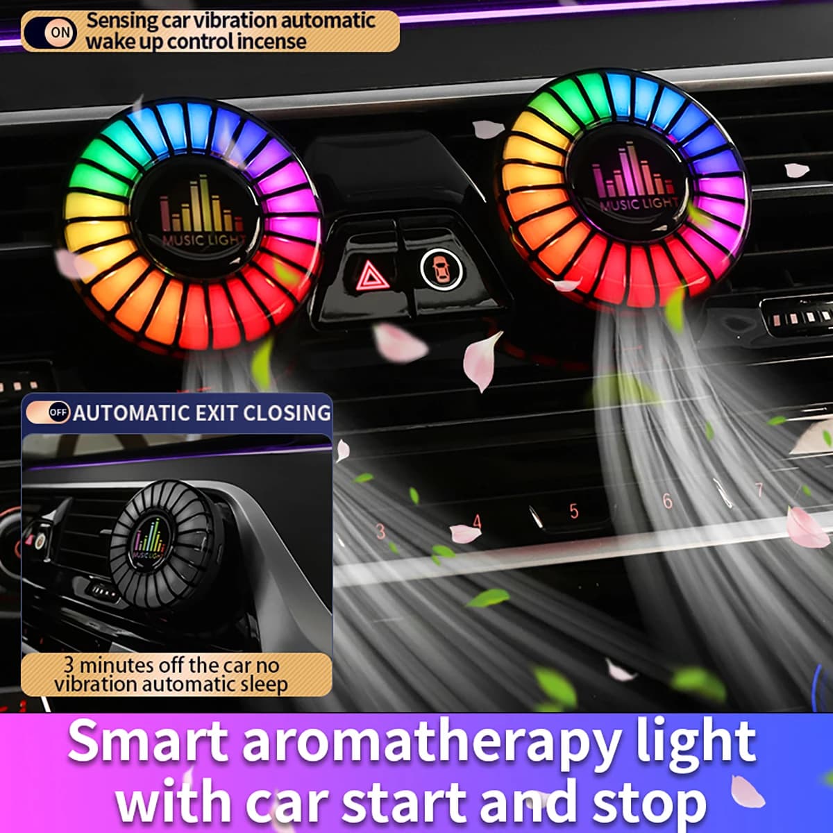 Musical rhythm lamp for cars Deodorant for RGB LED environments Sound App Control Music Atmosphere Light Option 256 colors Environmental lamp for interior car