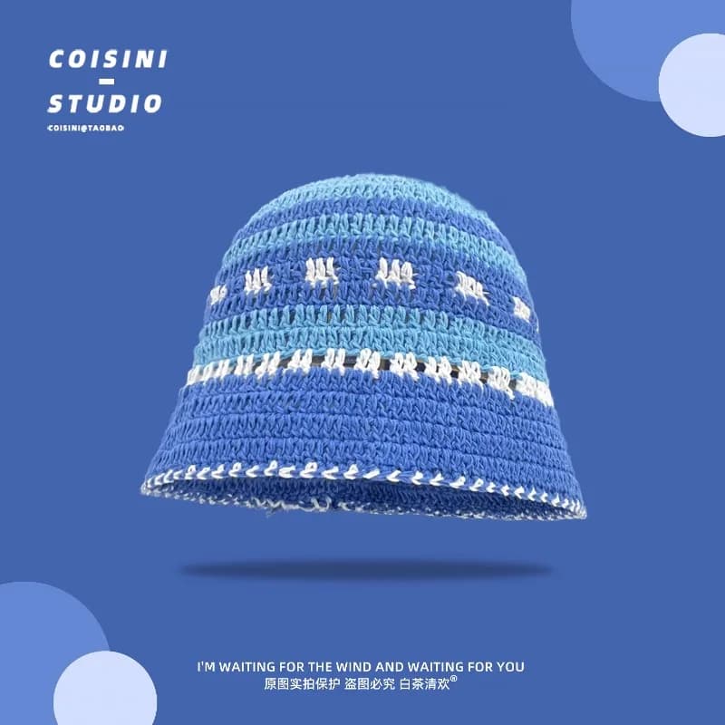 Knit Hats Contrast Korean Fashion Woman Spring and Summer Travel Versatile Solar Protection Breathable Men's Cap