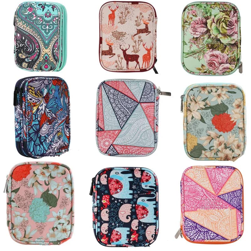 Custodia per ferri da maglia Custodia da viaggio Borsa portaoggetti per organizer per ferri da maglia circolari Uncinetti Borsa per kit di accessori per cucire
