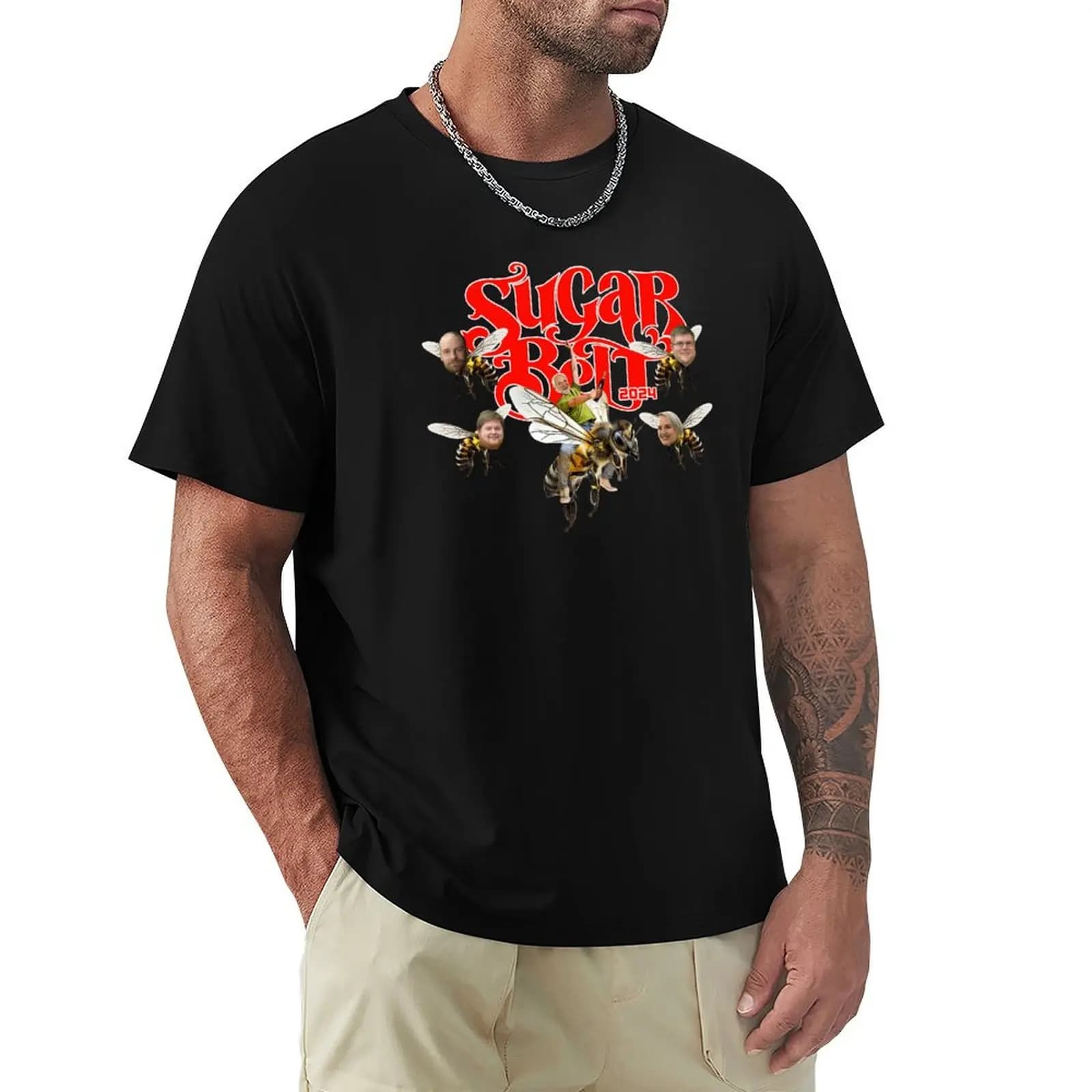Sugar Belt Mead Festival 2024 - T-shirt sportiva a maniche corte con scritta rossa per corsa e palestra