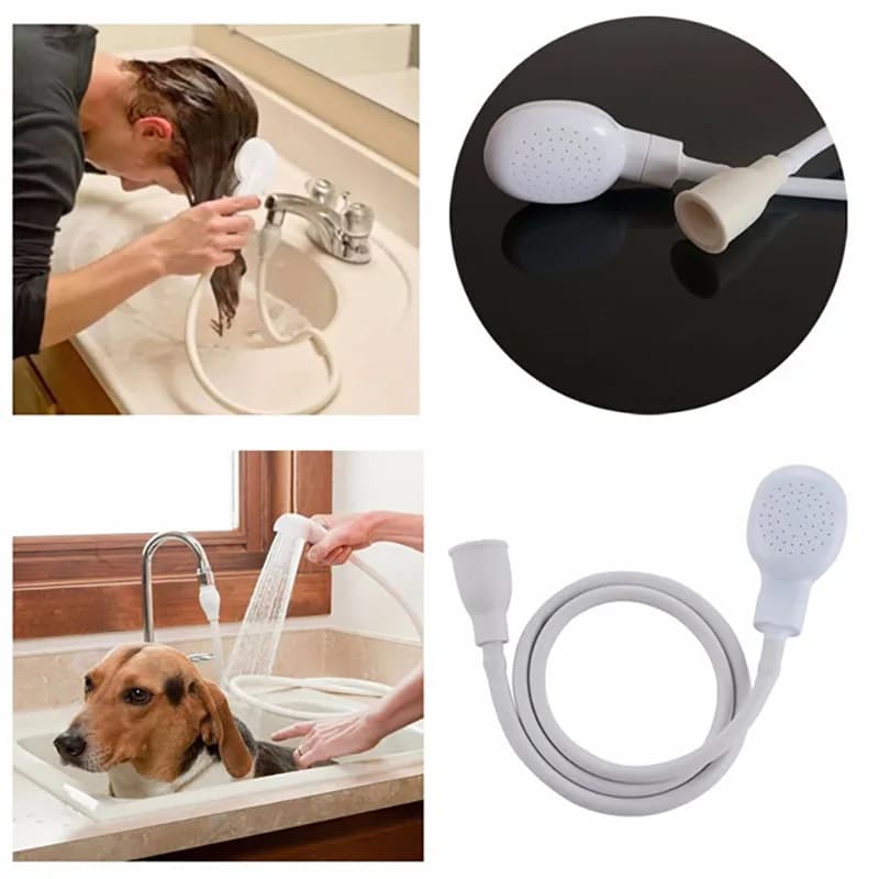 Portatile lavello Spray tubo Shampoo spruzzatore gomma Pet bagno doccia portatile per il bagno bambino, animali domestici, lavaggio dei capelli, ugello a connessione rapida