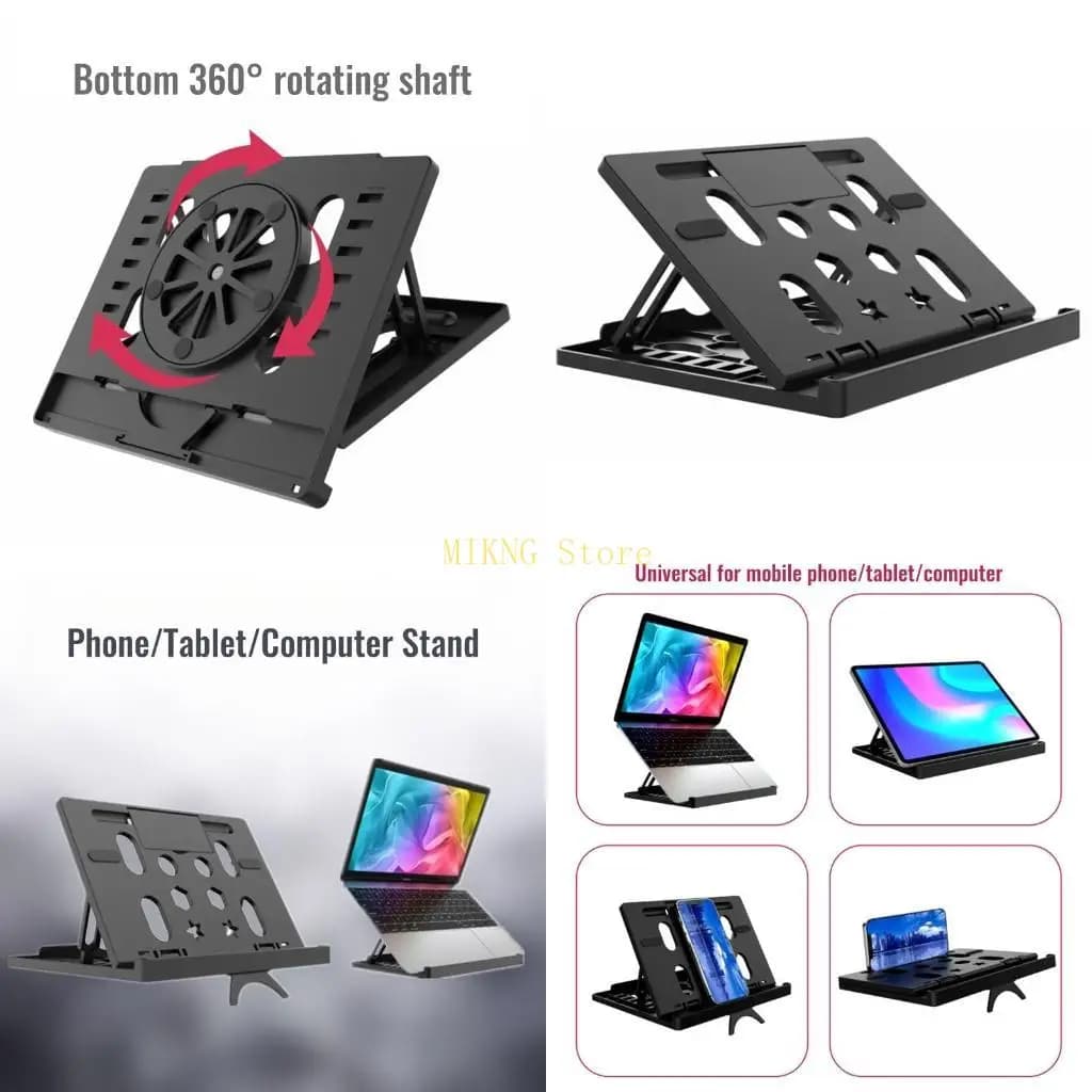 Supporto ergonomico per laptop Supporto per laptop pieghevole Riser per laptop con base per computer girevole a 360° migliore